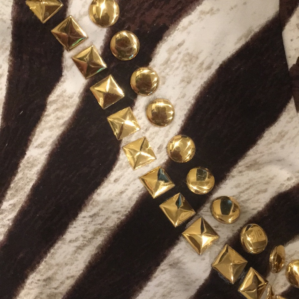 MICHAEL Michael Kors Zebra Studded Top Size Small - Picture 3 of 4